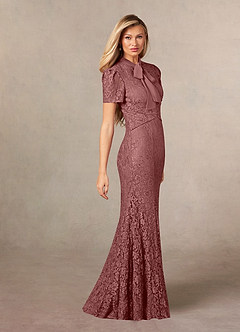 Azazie Carleannia Kleider für die Brautmutter Meerjungfrau-Linie Spitze Chiffon Kleid Wüstenrose image3