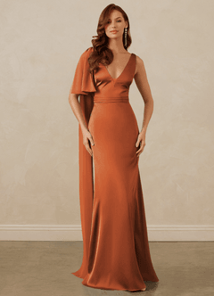 Christian Siriano Bridal for Azazie 1011 Brautjungfernkleider Meerjungfrau-Linie Schleifen Stretch-Satin Kleid Kanel image1