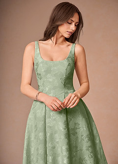 Briac Light Green A-line Midi Dress image7