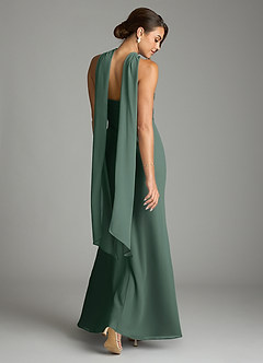 Azazie Saylor Abiti da Damigella Abito Sirena in Chiffon Senza Cinturino Muschio Marino image9