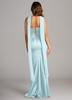 Azazie Sorrel Bridesmaid Dresses Cloud Blue Mermaid Strapless Stretch Satin Convertible Dress image2