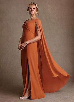 Azazie Boudica Mother of the Bride Dresses Cinnamon A-Line Pleated Chiffon Dress image2
