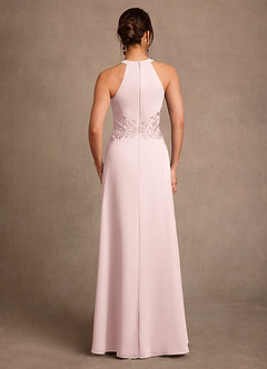 Azazie Georgie Mother of the Bride Dresses Blushing Pink A-Line Lace Chiffon Dress image3