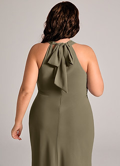 Azazie Doretta Bridesmaid Dresses Willow Green Mermaid Pleated Chiffon Dress image12
