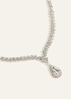 front Glänsande droppformad rhinestone smyckeset