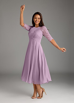 Azazie Dorothea Mother of the Bride Dresses Wisteria A-Line Scoop lace Chiffon Dress image2