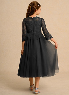 Azazie Lamb Girl vestidos de niña de las flores Vestido de Negro de Encaje de Princesa image2