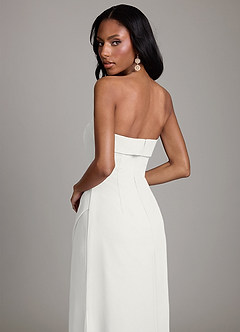 Azazie Aretha Brudepigekjoler En streg Stropløs Chiffon Gulv-længde Kjole image4