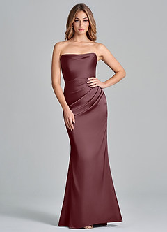 Azazie Olea Final Sale Sangria Mermaid Strapless Stretch Satin Convertible Dress image1