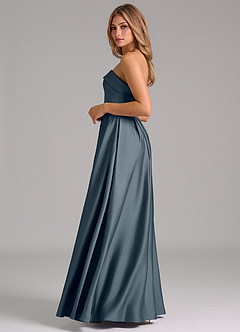 Azazie Lucienne Bridesmaid Dresses Twilight A-Line Strapless Stretch Satin Convertible Dress image3