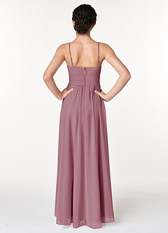 Azazie Catalina Junior Vintage Mauve A-Line Ruched Chiffon Dress image2