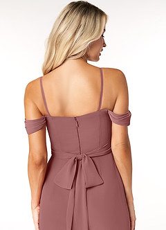 Azazie Joretta Abiti da Damigella Abito Convertibile A-Line in Chiffon Scollo a Cuore Rosa Del Deserto image3