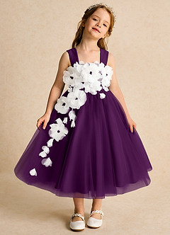 Azazie Dovey Robe Demoiselle D'honneur Fillette Robe Princesse en Tulle Arc Grain De Raisin image2