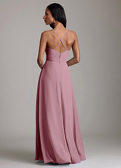 Azazie Naeem Bridesmaid Dresses Vintage Mauve A-Line V-Neck Ruffle Chiffon Dress image2