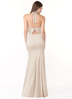 Azazie Emeria Bridesmaid Dresses White Alabaster Mermaid Pleated Stretch Satin Dress image4