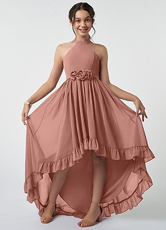 Azazie Hermione Junior Cedar Rose A-Line Chiffon Dress image2