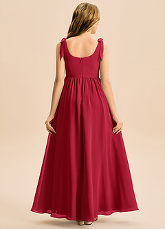 Azazie Delia Junior Abito A-Line in Chiffon Fiocco Scarlatto image6