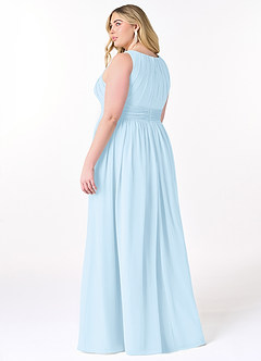 Azazie Harper Bridesmaid Dresses Sky Blue A-Line Pleated Chiffon Dress image7