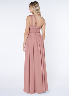 Azazie Molly Final Sale Dusty Rose A-Line One Shoulder Chiffon Dress image4