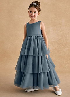 Azazie Megallie Flower Girl Dresses Twilight A-Line Bow Tulle Dress image2