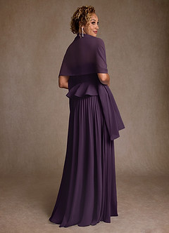 Azazie Josabeth Moeder van de bruid jurken A-Lijn Jurk van Chiffon Geplooid Pruim image3