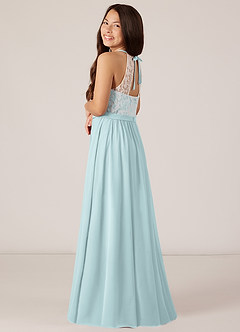 Azazie Fahari Junior Mist A-Line Lace Chiffon Dress image5