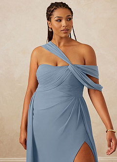 Christian Siriano Bridal for Azazie 1014 Bridesmaid Dresses Draped One-Shoulder Chiffon A-line Dress image15