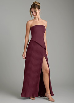 Azazie Tierney Bridesmaid Dresses Cabernet A-Line Strapless Chiffon Convertible Dress image6
