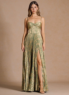 Robe Maxi Vert Marron Vesper image4