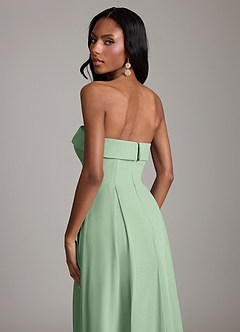 Azazie Lucienne Vestidos de damas de honor Vestido Matcha de Gasa de Línea A Convertible con Palabra de honor image7