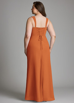 Azazie Agustina Bridesmaid Dresses Cinnamon Mermaid Corset Chiffon Dress image9
