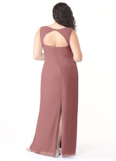 Azazie Flori Bridesmaid Dresses Desert Rose Sheath Square Neckline Chiffon Dress image8