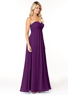 Azazie Yazmin Bridesmaid Dresses Grape A-Line Sweetheart Neckline Chiffon Convertible Dress image5