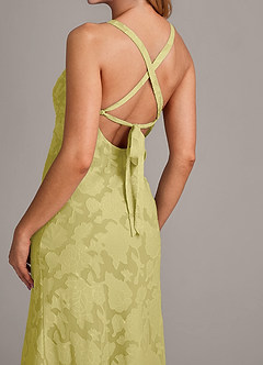 Azazie Aliza Bridesmaid Dresses Lemon Sorbet A-Line Floral Burnout Dress image6