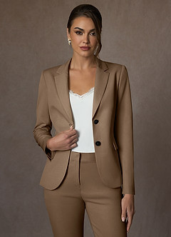 front Victoria Brigadeiro Blazer de trama refinada