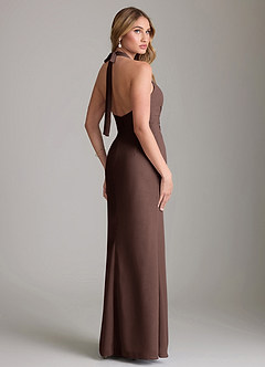 Azazie Valerie Bridesmaid Dresses Ganache Mermaid Pleated Chiffon Dress image2
