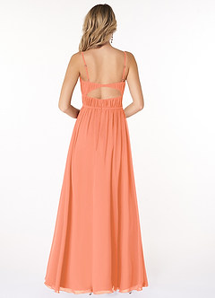 Azazie Yanelie Bridesmaid Dresses Sunset A-Line Scoop Pleated Chiffon Dress image4