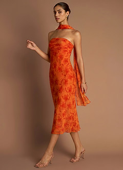 Aisha Tangerine Midi Dress image1