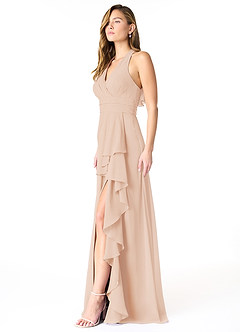 Azazie Aviv Bridesmaid Dresses English Rose A-Line Pleated Chiffon Dress image3