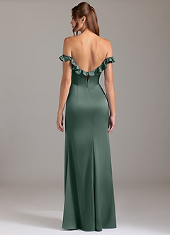 Azazie Callie Robes de demoiselle d'honneur Robe Trapèze Convertible en Satin extensible Rayé Mousse De Mer image7