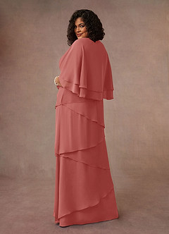 Azazie OHara Mother of the Bride Dresses Antique Rose A-Line V-Neck Chiffon Dress image11
