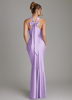 Azazie Reign Bridesmaid Dresses Lilac Mermaid Pleated Stretch Satin Dress image2