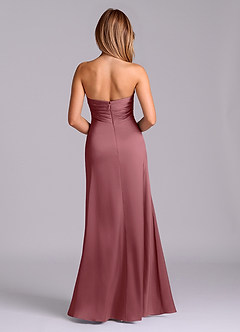 Azazie Sabrine Final Sale Desert Rose A-Line Sweetheart Neckline Stretch Satin Dress image2