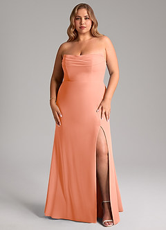 Azazie Saige Bridesmaid Dresses Sunset A-Line Off the Shoulder Chiffon Convertible Dress image16