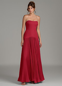 Azazie Yuliana Bridesmaid Dresses Scarlet A-Line Strapless Chiffon Dress image7