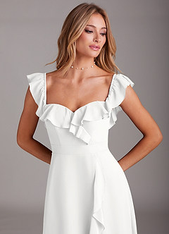 Azazie Lyra Bridesmaid Dresses White A-Line Chiffon Convertible Dress image10