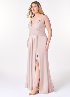 Azazie Farren Brautjungfernkleider Wandelbar A-Linie Plissee Chiffon Kleid Zartrosa image12