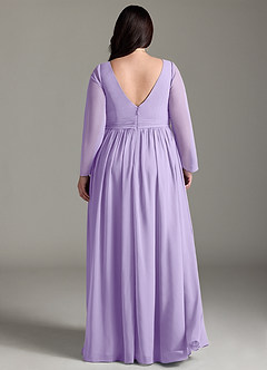 Azazie Teton Robes de demoiselle d'honneur de maternité Robe Trapèze Manche longue Longueur ras du sol Mousseline de soie image8