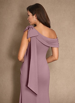 Azazie Myers Mother of the Bride Dresses Dusty Rose Mermaid Pleated Stretch Crepe Dress image7
