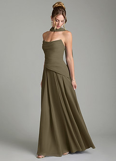 Azazie Gabriela Vestidos de madrinha de casamento Vestido Salgueiro Verde de Chiffon de Linha A com Espartilho image4